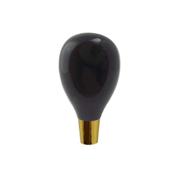 Belgian Short Tap Handle, Black Finish, Gold Plated Hardware