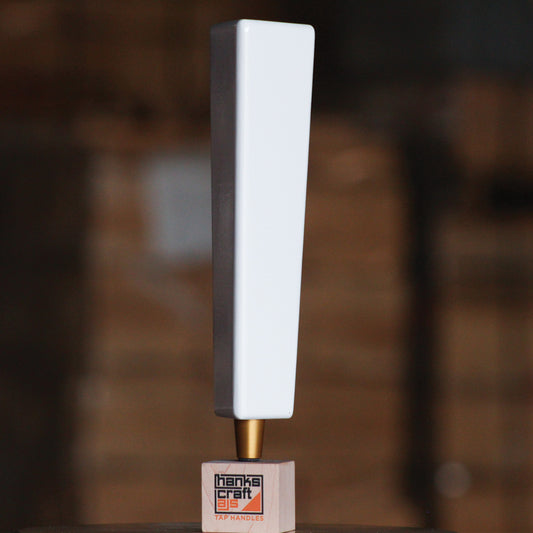 Tap Handle, White 3 Sided Tapered, Wood