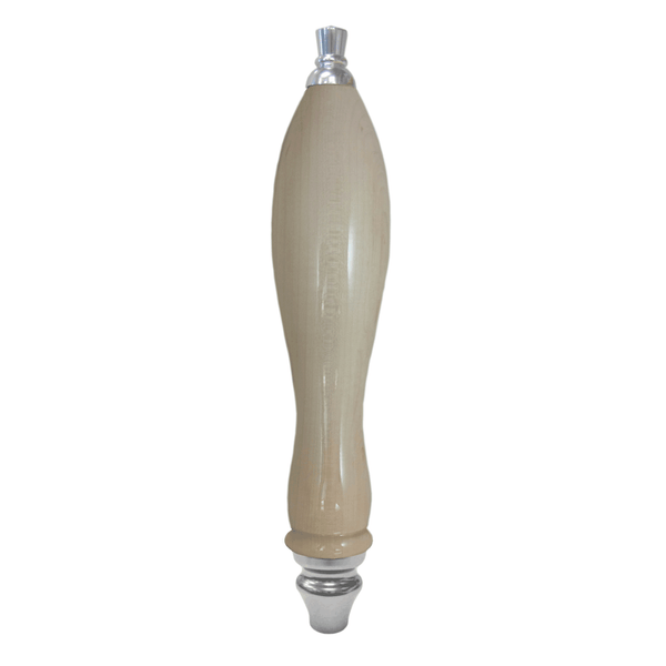 Pub Style Tap Handle, Natural Finish, No Shield, Silver Plated Hardware