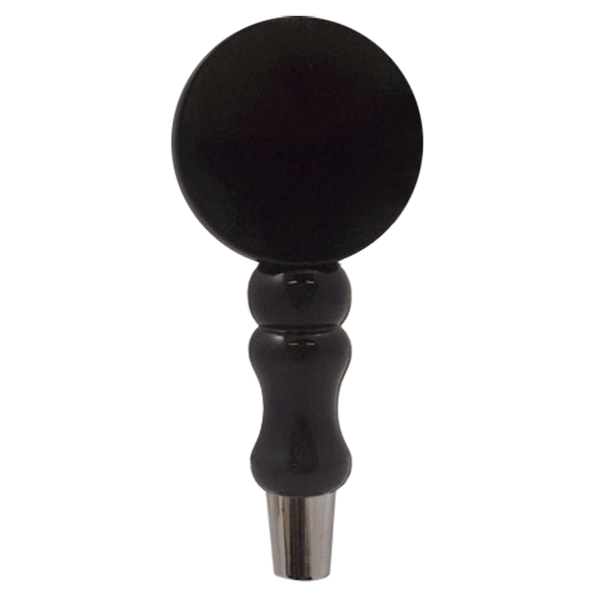 SR Tap Handle, DTB Spindle, Black Finish, Silver Plated Hardware