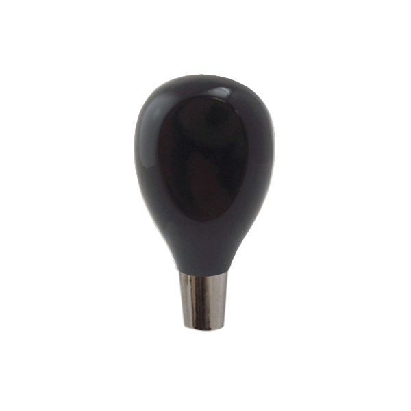 Belgian Short Tap Handle, Black Finish, Silver Plated Hardware