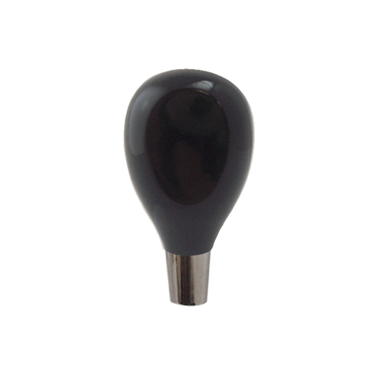 Belgian Short Tap Handle, Black Finish, Silver Plated Hardware