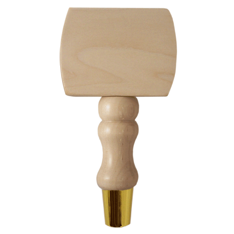 T7000 Tap Handle, DTB Spindle, Natural Finish, Gold Plated Hardware