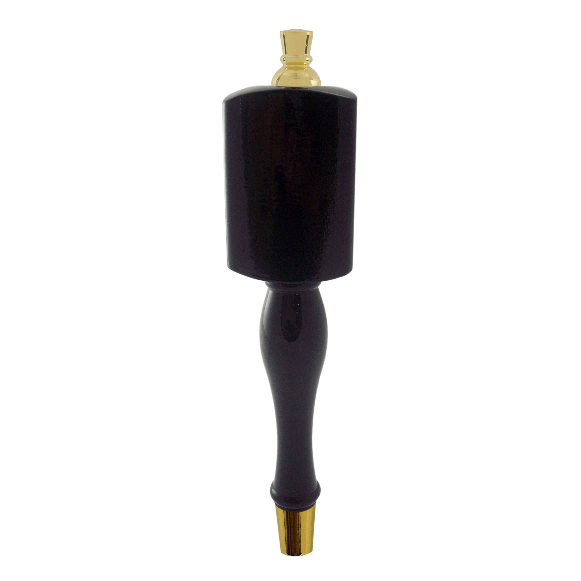 MS Tap Handle, LBT Spindle, Black Finish, Gold Plated Hardware