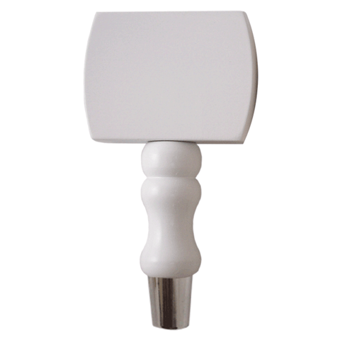 T7000 Tap Handle, DTB Spindle, White Finish, Silver Plated Hardware