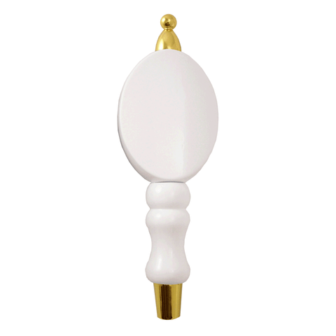 SMO Tap Handle, DTB Spindle, White Finish, Gold Plated Hardware