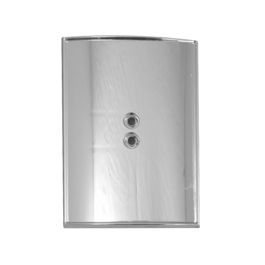 Tap Handle Shield, Curved Vertical Rectangle, Silver Plated Finish