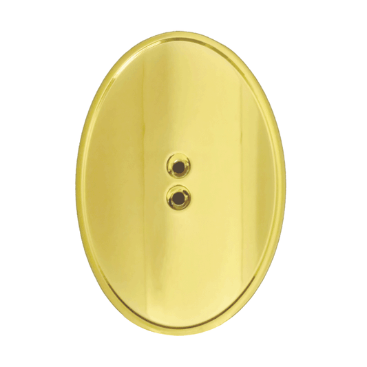 Tap Handle Shield, Curved Oval, Gold Plated Finish
