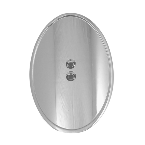 Tap Handle Shield, Curved Oval, Silver Plated Finish